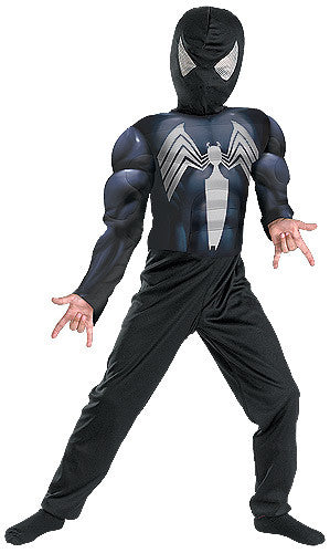 Muscle Chest Black Spiderman Child Costume